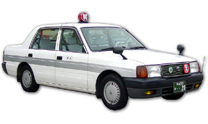 Normal car white taxi